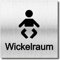 Türschild Wickelraum UV Druck 12 x 12cm - 3mm Aluverbund - Made in Germany Art.Nr. 2147