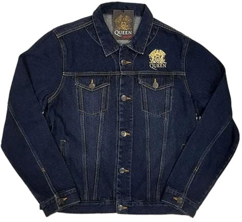 Queen Denim Veste Classic Crest Band Logo Freddie Mercury Nouveau Officiel Size L