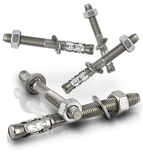 PROTECH 3 Stück Bolzenanker M10x90 Edelstahl A4 rostfreier V4A Stahlanker Schwerlastdübel Schwerlastanker