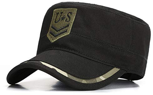 Herren Kappe Hut Camouflage Baseball Cap Herren Army Flat Top Cap Dad Hut Für Männer Camo Snapback Tactical Dad Cap-Black_2