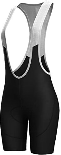 Lo.gas Fahrradhose Damen Gepolstert Mit TräGer Fahrrad TräGerhose Damen Bib Shorts Fahrradhose Schnell Trocknende StoßFeste Fahrradunterhose Mit 4d Polster Tasche Schwarz5 M