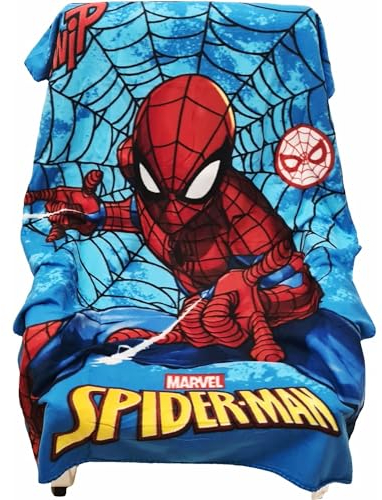 Spiderman - Plaid Weiche und warme Decke für Kinder, mit Aufdruck 100x140cm (Spiderman Red)