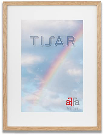 aFFa frames Bilderrahmen 24x30 cm - Holz Fotorahmen Tisar mit Acrylglas und HDF Rückwand - Posterrahmen für Fotos Urkunden Kunst Bilder Eiche