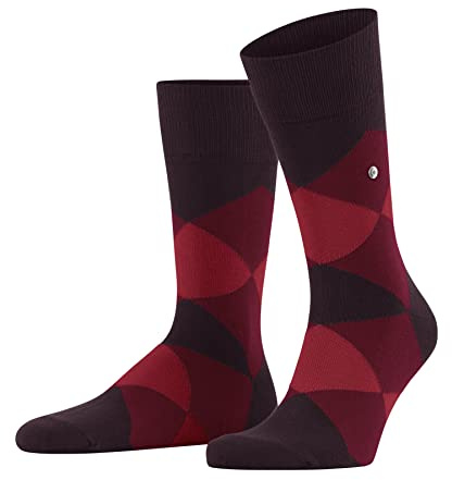Burlington Men's Clyde Socks Breathable Cotton Thin Reinforced Soft Flat Seam For Pressure-Free Toes Argyle Pattern Ideal For Casual Business Looks 1 Pair