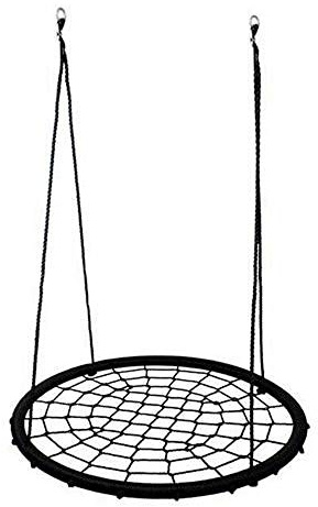 XUANYU Balançoire Nid d’Oiseau Rond Ø100 cm, Balançoire en Filet pour Extérieur et Intérieur, Balançoire de Jardin pour Enfants et Adultes, Corde Réglable, Jusqu'à 200 kg (Noir B)