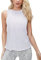 Damen Trainieren Fitness Tanktops Abgeschnitten Ärmellos Fitnessstudio Yoga Betrieb Sportlich Hemden Weiß L
