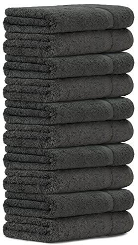 Luckytowel 10er Set Duschtücher 70x140 cm 100% Baumwolle, 600g/m² Oeko-Tex Duschtuch-Set 10er Pack Anthrazit