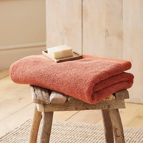 Drift Home - Terracotta Bath Towel (70 x 130cm) - Soft & Absorbent - 600GSM Premium Towel - Sustainable Cotton (BCI) - Recycled Bottles - Orange Bath Sheet