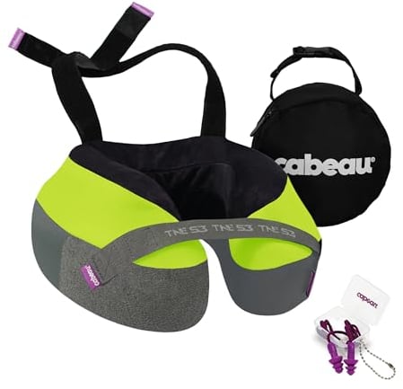 Cabeau Evolution TNE S3 Reisekissen - Nackenkissen für unterwegs - Memory-Foam-Flugzeugkissen - Nackenkissen mit Befestigungsriemen - Unterstützung für Reisen, Zuhause, Büro und Gaming (Vegas)