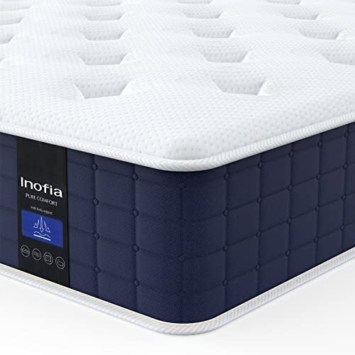 Inofia Doppelbett-Matratze, 22.9 cm, Hybrid-Taschenfederkernmatratze, 135x190 cm, Komfortschlaf mit Druckentlastung und mittelfest, The Snooze Collection (135x190 cm)
