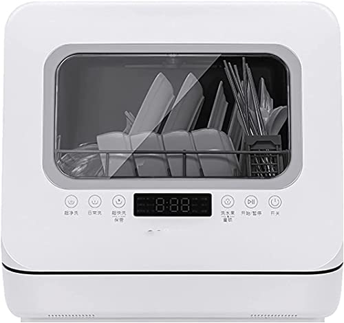 Portable Fully Automatic Countertop Dishwashers,Compact Dishwashers Built-in Water Tank Inlet Hose, Air-Dry Function and for Small Apartments