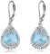 Larimar Ohrringe für Damen 925 Sterling Silber Filigran Larimar Tropfen Ohrringe Leverback Schmuck Geschenke (F-Larimar)