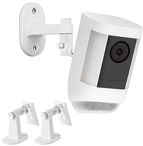 2Pack Security Wall Mount for Ring Spotlight Cam Plus/Pro (Battery), 360° Adjustable Indoor/Outdoor Mounting Bracket for Ring Surveillance Camera System - White