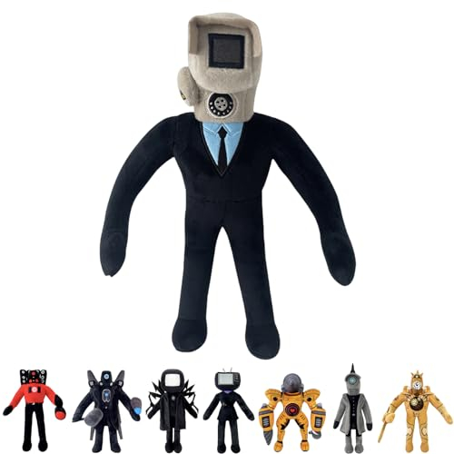 POPOYU Skibidi Toilet Peluches de 30cm Divertidos,Inodoro Peluche Figura de Peluche de Skibidi,Skibidi Titan TV Man Actualización Muñeca de Peluche,Regalo para Niños,Halloween,Navidad(Titan TV Man)