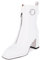 QUEEN HELENA Stivaletti con Tacco Stivali Bassi Donna K3215 (Bianco Pu, Sistema Taglie Calzature EU, Adulto, Donna, Numero, Media, 37)