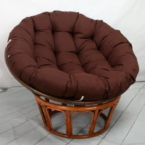 Hovoto Papasansessel Kissen, Papasan Sitzkissen für Hängesessel, Rund Papasan Sessel, Bequem Weich Sitzkissen, Hängesessel Kissen für Korbsessel, Garten Stuhlauflag, braun, 60 * 60cm