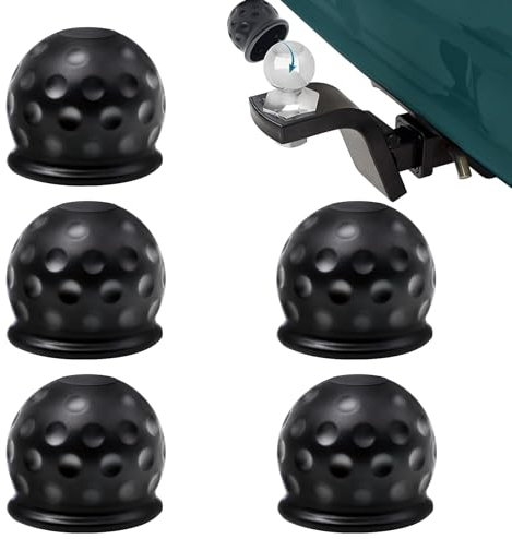 Scettar 5 Stück Anhängerkupplung Kappe, 50mm Anhängerkupplung Abdeckung, PVC Kappe Anhängerkupplung, Schwarz Abdeckung Anhängerkupplung für Anhänger PKW LKW RV