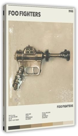 ZOLULA Foo Fighters – Musikalbum-Poster, Leinwand, Poster, Schlafzimmer, Dekoration, Sport, Landschaft, Büro, Raumdekoration, Geschenk, Rahmen-Stil, 40 x 60 cm