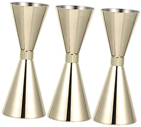 ABOOFAN 3 Pièces mesureur de vin ustensiles de Cuisine Set vin Verre à mesurer Verres doseurs Tasse à mesurer pour Bar Acier Inoxydable Outil Tasse d'once Cocktail Verre de vin