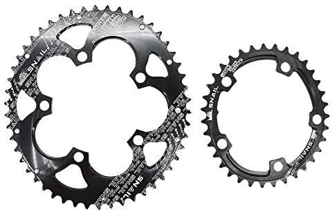 WANGZEYU Platos para Bicicletas Plato Doble 110bcd Plato Redondo Ovalado for Bicicleta de Carretera 2X 50t 35t 34t 53t 39t Platos De Bicicleta (Color : Oval Black 50-35T)