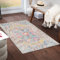 Livabliss Asmara Vintage groß 80x150 cm - Wohnzimmer, Esszimmer, Schlafzimmer, Boho Stil mit buntem Muster in Grau und Orange