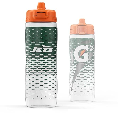 Gatorade Gx NFL Botellas antideslizantes para apretar, 30 onzas líquidas, sistema de hidratación Gx