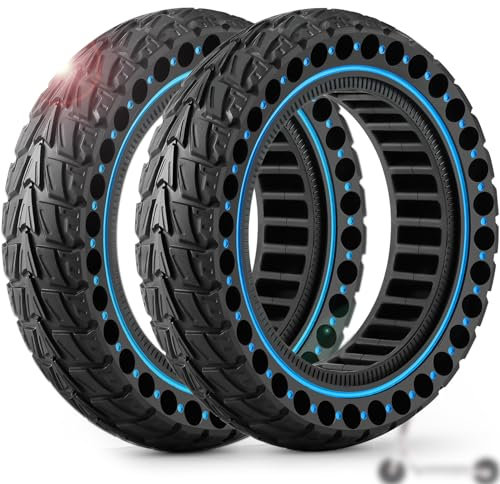 Monuary 2PCS Schlauchloser Reifen 60/70-6.5, E Roller Vollgummireifen 10x2.50-6.5, Reifen 10x2.5 Vollgummi für e Scooter Ninebot G30/G30D/G30E/G30LP/G30 Max