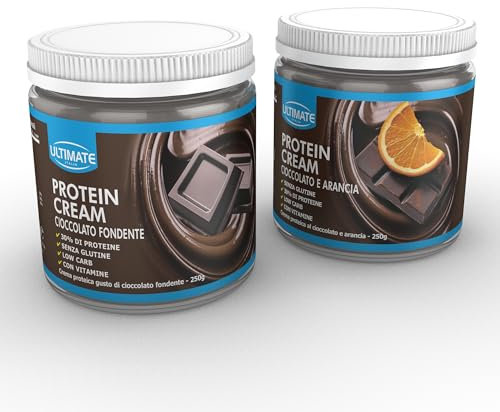 2 protein cream gusti misti (1 cioccolato fondente + 1 cioccolato e arancia) - Senza Glutine - Low Carb - 2x250 g