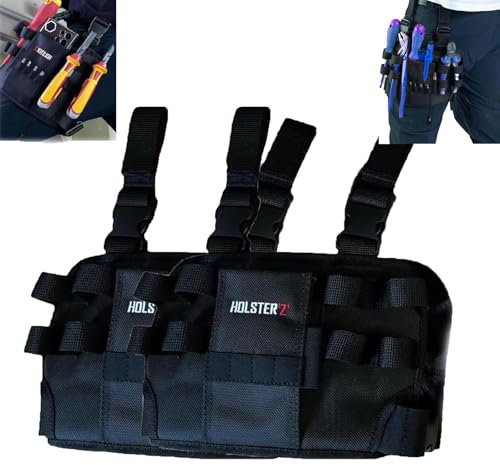 Holster Z 2.0 Tool Pouch, Holster Z Tool Pouch, Repair Tool Bag Around Your Leg, Fivalo Tool Pouch with Belt Clip, Tool Pouch with Belt Clip for Carpenters, Electricians & Diyers (2Pcs)