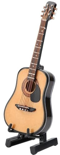 Modellbausatz für Musikinstrumente Miniatur-Gitarre Musikinstrument-Ornamente Hölzernes Musikinstrument-Ornament Basteln Mit Ständer