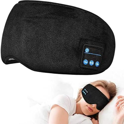 XUBX 3D Long Life Black Bluetooth Augenmaske Headset, gehörschutz mit bluetooth, Augenmaske Schlafmaske mit Bluetooth-Kopfhörer, für Reisen, Yoga, Schlafen, Schlafmaske für Seitenschläfer