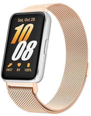 Correas de metal para Samsung Galaxy Fit 3 correa con hebilla magnética para SAMSUNG Galaxy Fit 3 sm R390 Smartwatch Correa para mujer&hombres, One size, Metal, NO