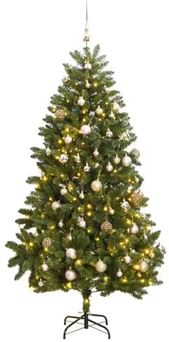 Home Garden,Künstlicher aufklappbarer Weihnachtsbaum 300 LEDs & Kugel Set 300 cm