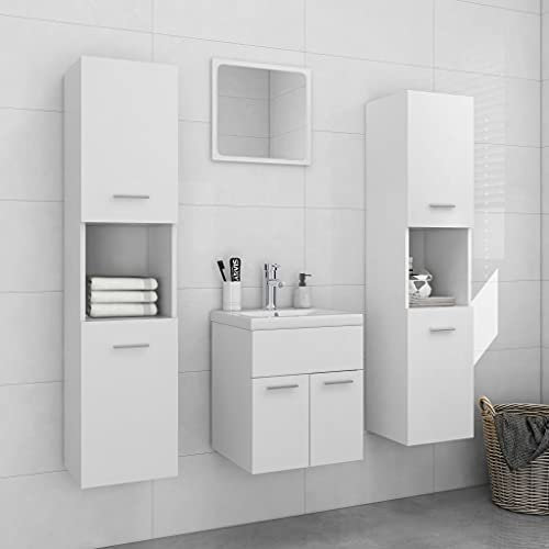ShGaxin Conjunto de Muebles de baño aglomerado Blanco, Muebles para Baño, Muebles para Lavabo, Armario Baño - 3071486