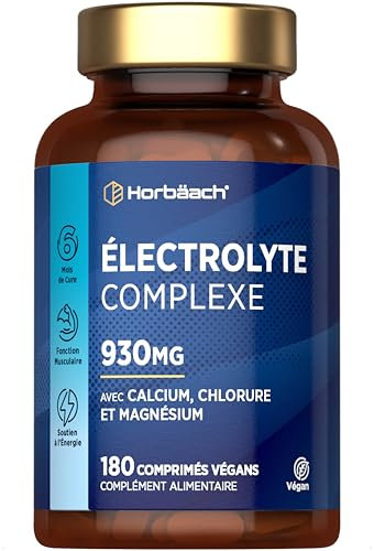 Elektrolyte Tabletten Komplex 930mg pro Tablette | Sport Complex mit Kalzium, Chlorid, Magnesium, Kalium & Natrium | Hochdosiert | 180 Vegane Stk | Horbaach