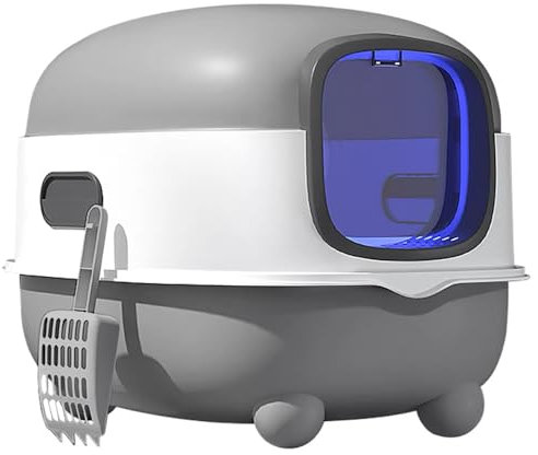 WOTAT Bac à Litière Autonettoyante,Désinfection UV,Bac Litiere pour Chat avec Pelle,Caisse Chat Litiere Portable,Litiere Fermée pour Chat,Maison de Toilette Chat XXL,2 Ouvertures,Anti-Odeur
