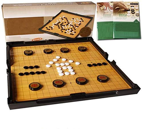 Chinese Chess Checkers Game Set Travel Wood Board Games Xiangqi 象棋，Casual Home Accessories Go Game Double Sided with Table