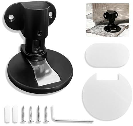RYHHH Invisible Magnetic Door Stopper, Magnetic Door Catch, Catch Door Wedge, Self Adhesive Or Screws Mounted Installation, for Various Door Types, Floor Fixed, No Slamming Or Hitting Walls, Black