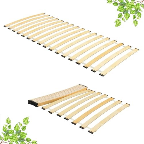Rollrost 140x200cm Zweiteiliges – 18 Flexible Latten x2, Geräuscharme Konstruktion mit Dämpfungspads - Solider und Stabiler Lattenrost für Matratzen - Einfache Montage - Belastbarkeit bis 290kg