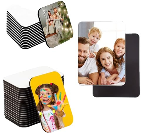 40 Stück Sublimation Magnet Blanks, Magnetischer Aufkleber, Sublimations Magnet Rohlinge, Personalized Fridge Magnets Blanks Sublimation, DIY Kühlschrank Aufkleber, Zwei Spezifikationen