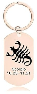 Porte-Clés 12 Constellations Bijou Signe Astrologique Pendentif En Métal Tendance Pour Voiture Cadeau D'Anniversaire Pour Homme Et Femme