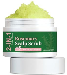 2-IN-1 Scalp Scrub & Shampoo,Rosemary Scalp Exfoliator Scrub Shampoo,AHA & BHA Scalp Exfoliator,Itchy Flaky Relief,Sulfate & Silicon Free,Dry Scalp Treatment & Detox (1PC)