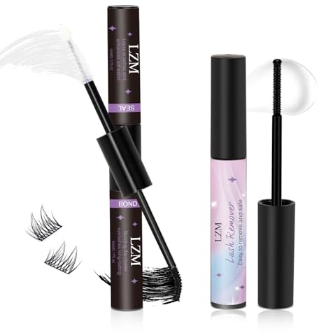 LZM Bond And Seal Lash Glue - Strong Hold 2 In 1 Eyelash Cluster Glue Long Lasting Waterproof Cluster Lash Bond And Seal For Individual Eyelashes (kit01)