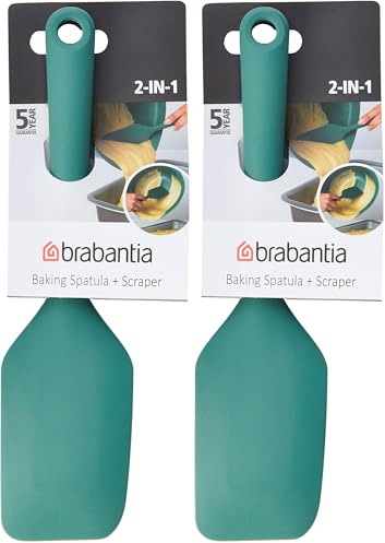 Brabantia (BRAA3) Spatule à pâtisserie plus grattoir en silicone - Fir Green (Lot de 2)