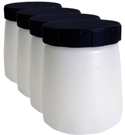 WAGNER Godet de Peinture avec Couvercle 600 ML pour Les Pistolets de Peinture WAGNER (Lot de 4)