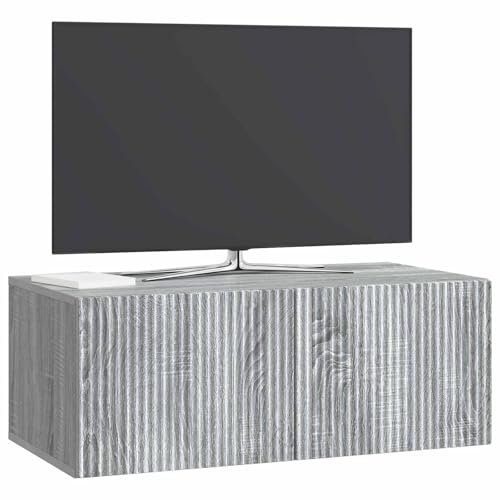 vidaXL Wandmontierter TV-Schrank Graues Sonoma 78,5 x 41 x 30 cm, Wohnzimmer, Moderne Entertainment-Wand, rechteckige TV-Konsole, stylischer Stauraum, hängender Schrank