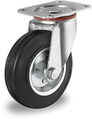 Lenkrolle 100 mm Vollgummi schwarz