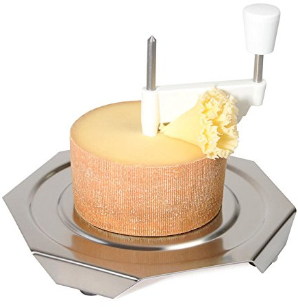 Tete de Moine KOMPLETT-Set Profi FLEUROLLE Edelstahl KÄSEHOBEL Choc O ROLLES/Roulette - SPÜLMASCHINENFEST + HAUBE + KÄSE (Classic-ganzer Laib)