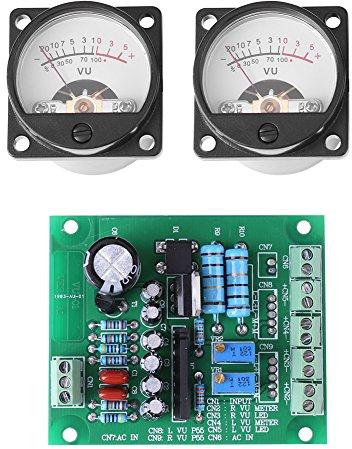 2Pcs VU Instrumententafel Meter mit Warmem Hintergrundlicht und Audiopegel-Ampere mit Fahrer