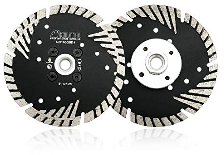 SHDIATOOL Diamant-Trennscheibe 2 Stück 125mm x M14 mit Turbo Schrägen Schutzzähnen für Beton Backstein Fliese Granit Marmor Mauerwerk …